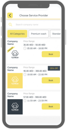 Towr Car Wash Service App Screenshot - Mobile car wash booking interface